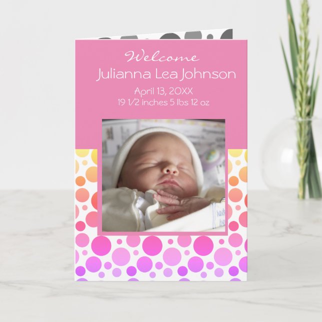 Ankündigung von Pink Girl Baby Ankunft (Vorderseite)