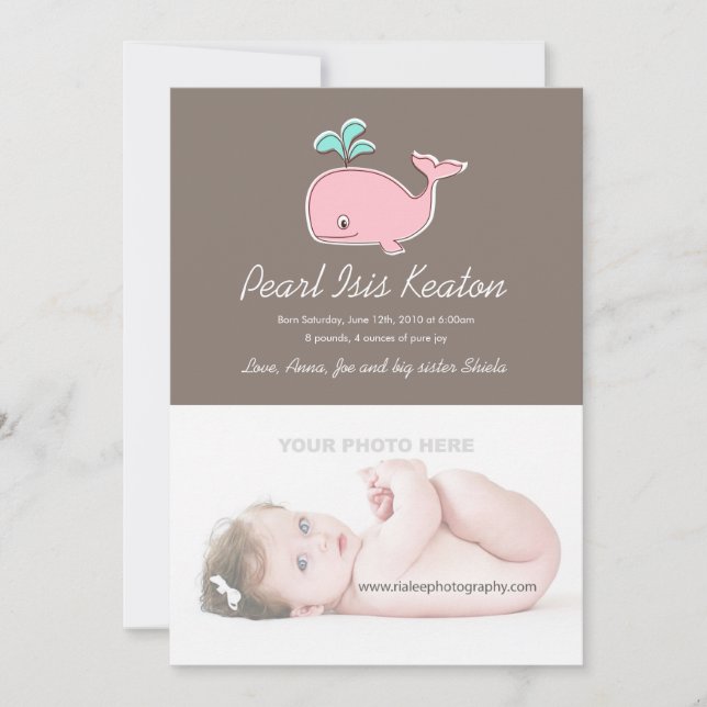 Ankündigung von Pink Whale Foto (Vorderseite)