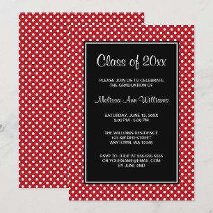 Ankündigung von Red and Black Polka Dots Abschluss