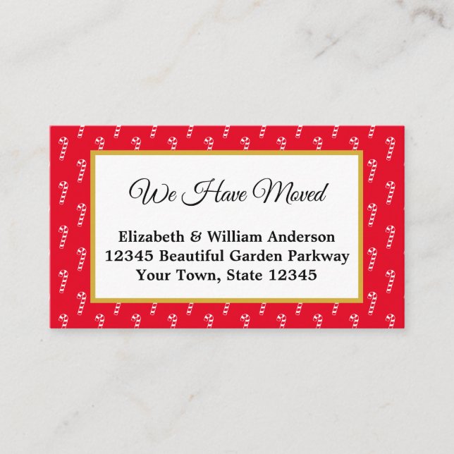 Ankündigung von Red & White Candy Cane Holiday Mov Begleitkarte (Vorderseite)