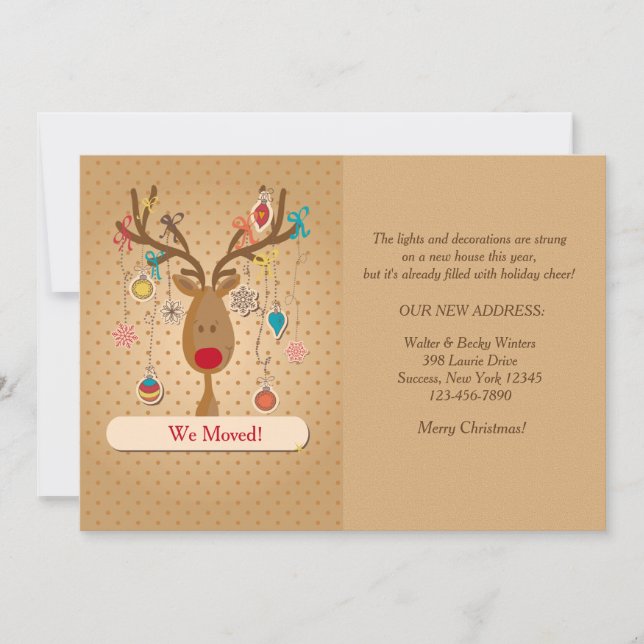 Ankündigung von Rentier Holiday Moving (Vorderseite)