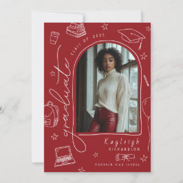 Ankündigung von Retro-Abschluss mit roter Hand