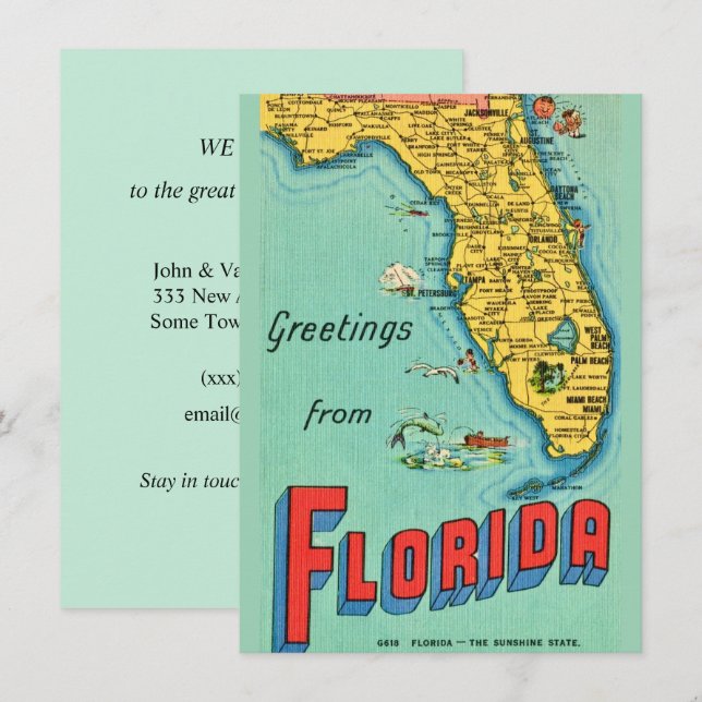 Ankündigung von Retro Florida Map Moving (Vorne/Hinten)