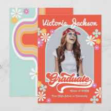 Ankündigung von Retro Hippie Graduate Foto