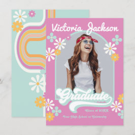 Ankündigung von Retro Hippie Graduate Foto