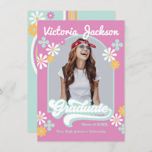 Ankündigung von Retro Hippie Graduate Foto