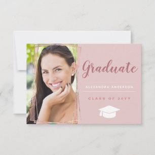 Ankündigung von Rose Gold Geometric Foto Abschluss