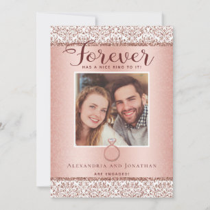 Ankündigung von Rose Gold Verlobung Foto