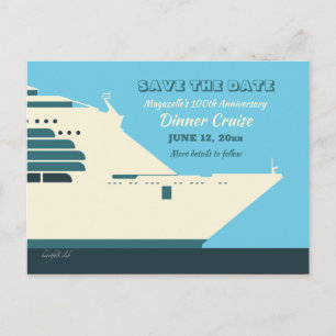 Ankündigung von Save the Date Dinner Cruise Postkarte