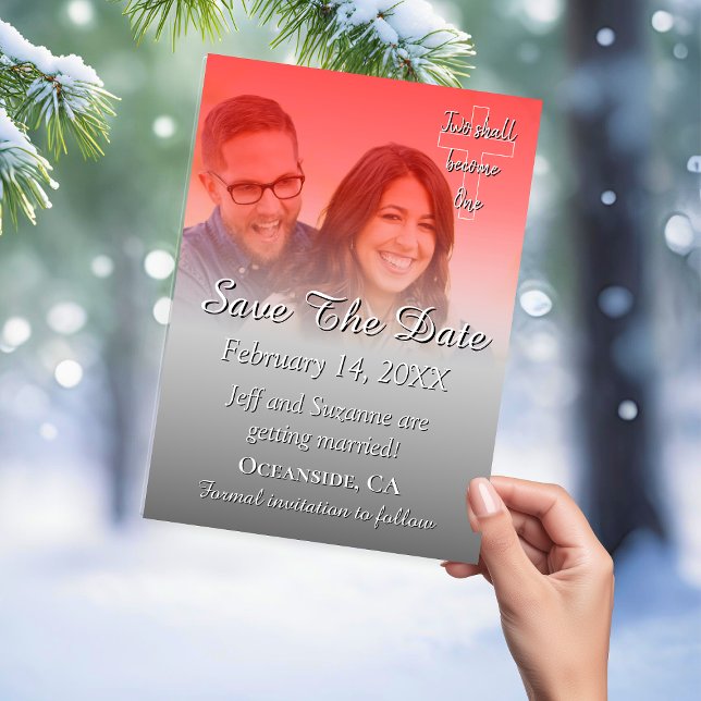 Ankündigung von Save the Date Foto Red Filter (Save The Date Photo Red Filter Announcement Card)