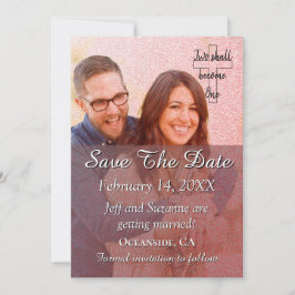 Ankündigung von Save the Date Foto Rosa Filter