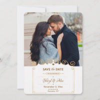 Ankündigung von Save the Date Scroll Foto