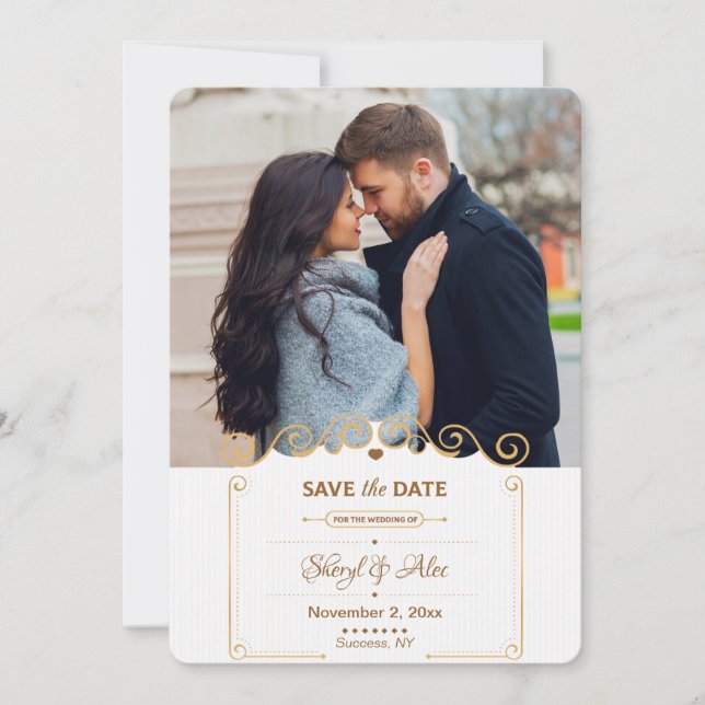 Ankündigung von Save the Date Scroll Foto (Vorderseite)