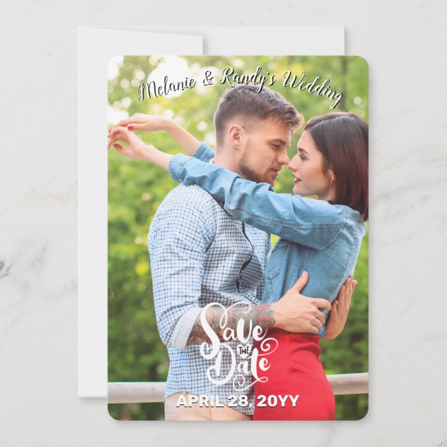 Ankündigung von Save the Date V-Foto-Sticker (Vorderseite)