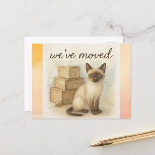 Ankündigung von Siamese Cat Moving House Postkarte