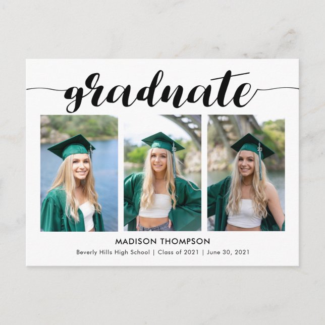 Ankündigung von Simple Calligraphy Abschluss Foto  (Vorderseite)