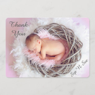 Ankündigung von Sip and See Feather Nest Foto Baby