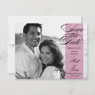 Ankündigung von Skript Save the Date Foto - Lila