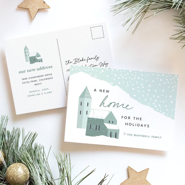 Ankündigung von Snowy Village Holiday Moving Postc (Von Creator hochgeladen)