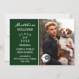 Ankündigung von Soccer Player Foto Abschluss