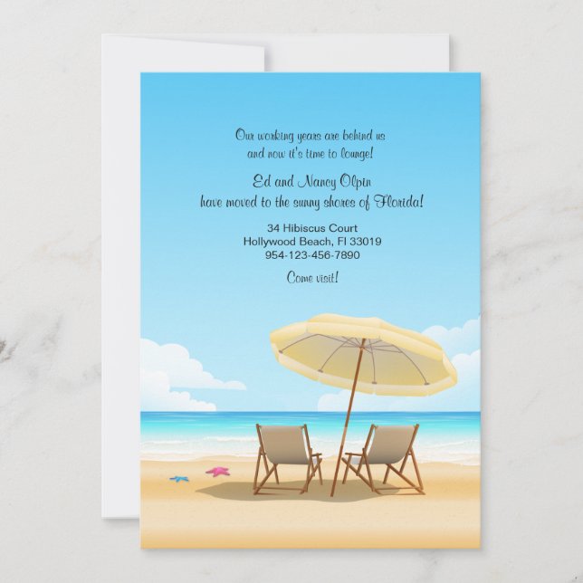 Ankündigung von Strandstühlen (Vorderseite)