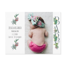 Ankündigung von Sweet Cactus Neutral Baby Birth Fo