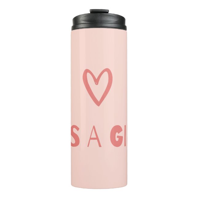 Ankündigung von Thermal Bottle Niedlich Pink Heart Thermosbecher (Vorderseite)