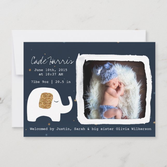 Ankündigung von Twinkle Little Star Baby Foto (Vorderseite)