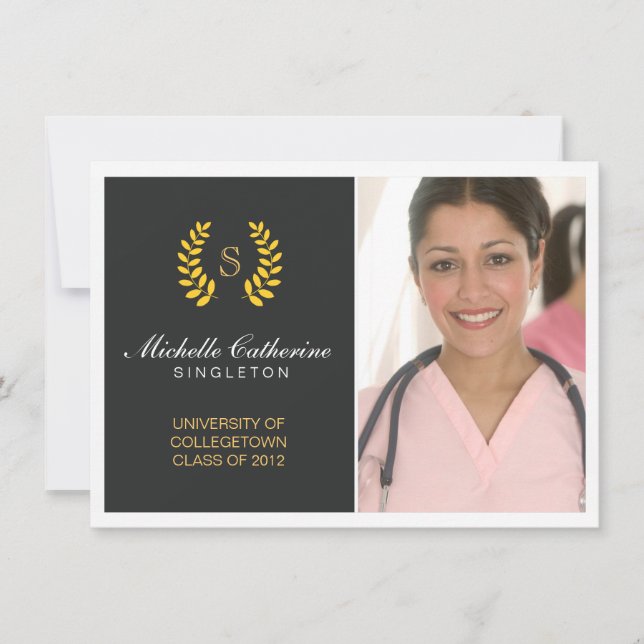 Ankündigung von University Black & Gold Abschluss (Vorderseite)