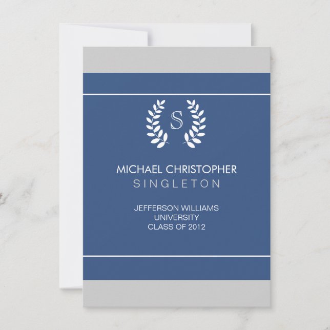 Ankündigung von University Blue & White Abschluss (Vorderseite)