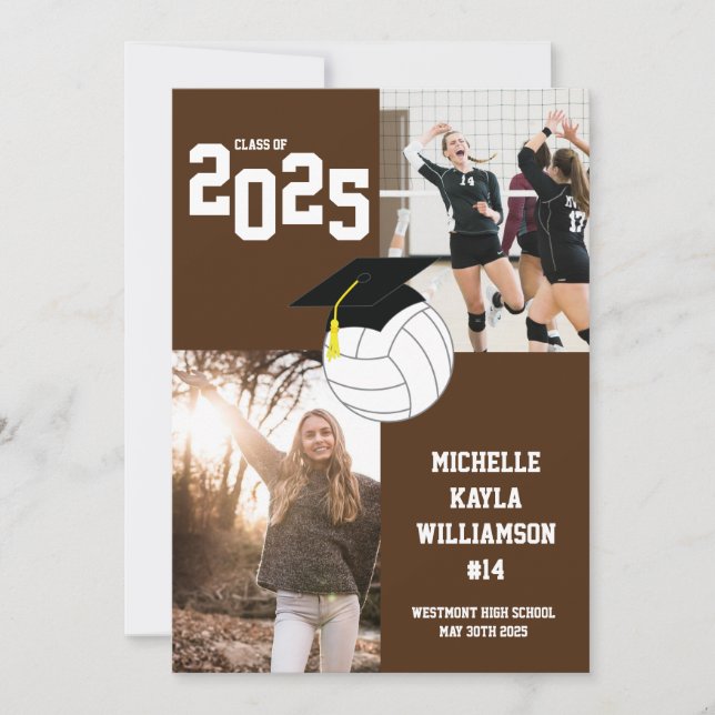 Ankündigung von Volleyball Abschluss Sports Brown (Vorderseite)