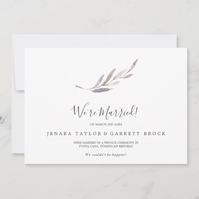 Ankündigung von Winter Greenery Elopement (Vorderseite)