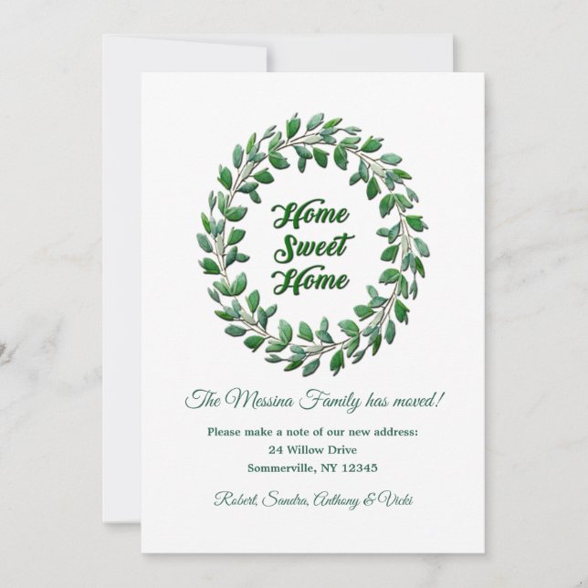 Ankündigung von Zuhause Sweet Zuhause Moving (Vorderseite)