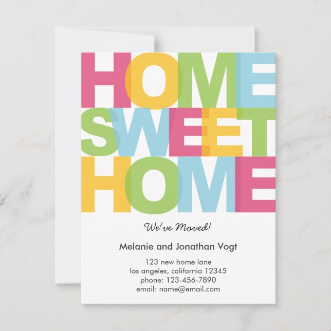 Ankündigung von Zuhause Sweet Zuhause Moving (Vorderseite)