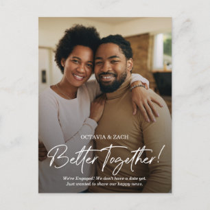 Ankündigung von zwei Fotos Verlobung Postkarte