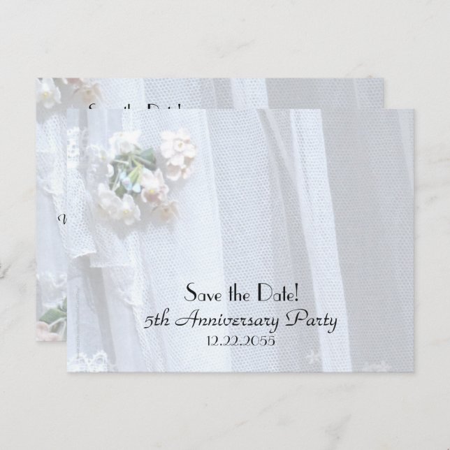 Ankündigung zum 5. Hochzeitstag Save the Date (Vorne/Hinten)