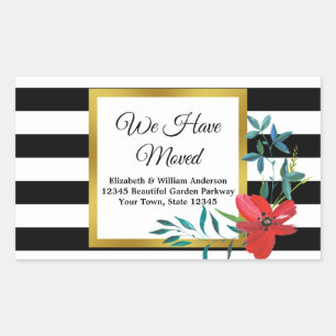 Ankündigung zum Schwarzweiß-Streifen Rechteckiger Aufkleber