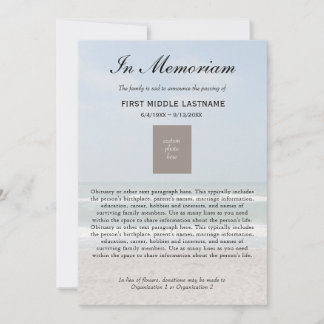 Ankündigung zum Tod des Fotos im Ozean