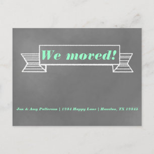 Ankündigung zum Umziehen von Schalttafeln Postkart