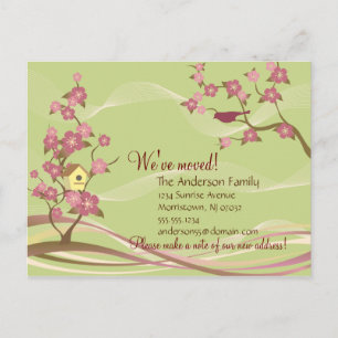 Ankündigung zum Umzug von Vögeln - Grüne Karte