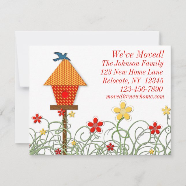 Ankündigung zum Vogelhaus-Umzug (Vorderseite)