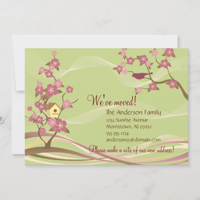 Ankündigung zum Wechsel des Vogelhauses: Flachkart (Vorderseite)