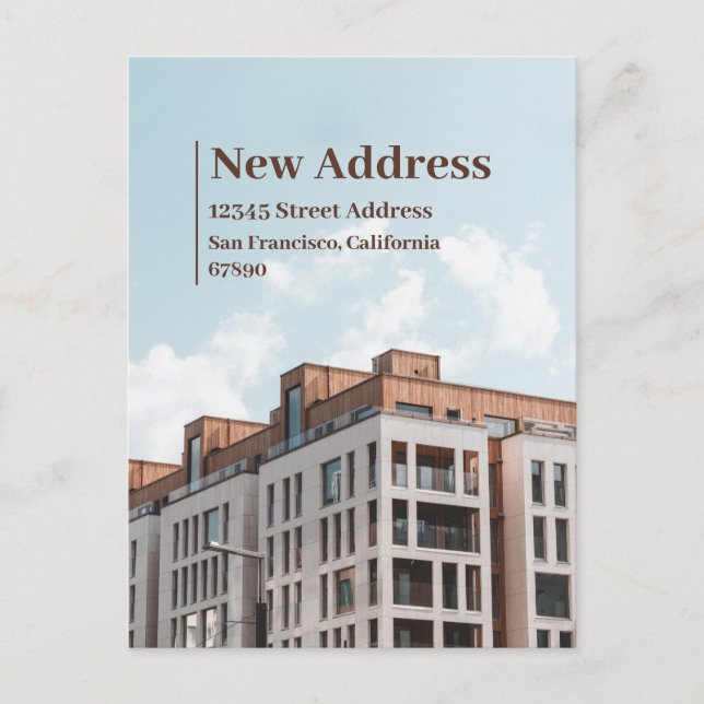 Ankündigung zur Änderung der Adresse Postkarte (Vorderseite)