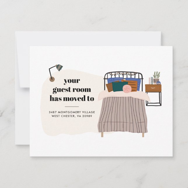 Ankündigung zur Änderung des AdressenGuest Room (Vorderseite)