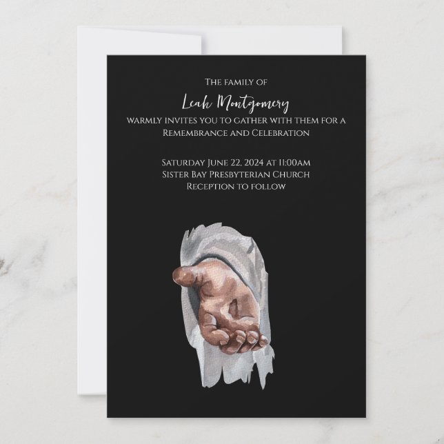 Ankündigung zur Beerdigung von Jesus (Vorderseite)