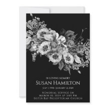 Ankündigung zur Beerdigung von Schwarz-Weiß-Pansy