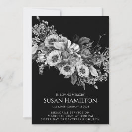 Ankündigung zur Beerdigung von Schwarz-Weiß-Pansy