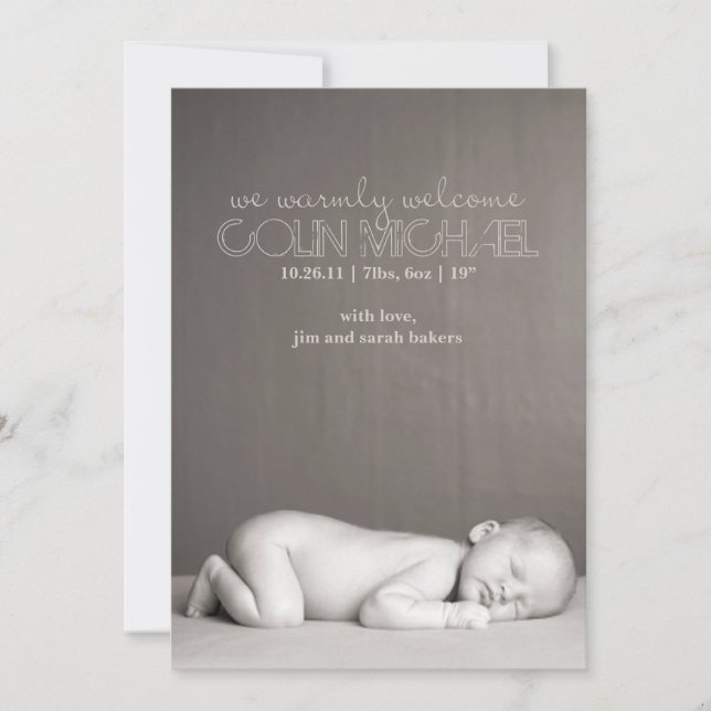 Ankündigung zur benutzerdefinierten Geburt (Vorderseite)