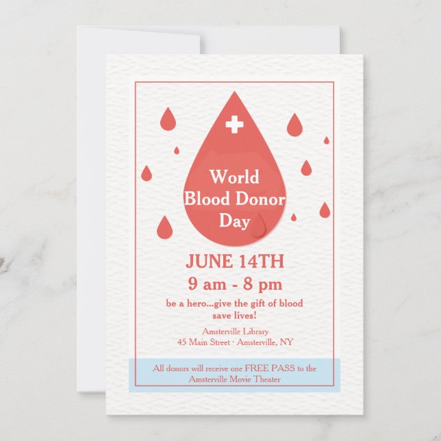 Ankündigung zur Blutspende (Vorderseite)