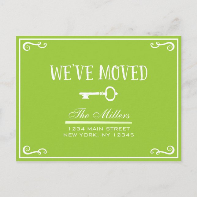 Ankündigung zur eleganten Lime Green Key-Bewegung (Vorderseite)